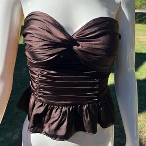 Express Dark Brown Strapless top
